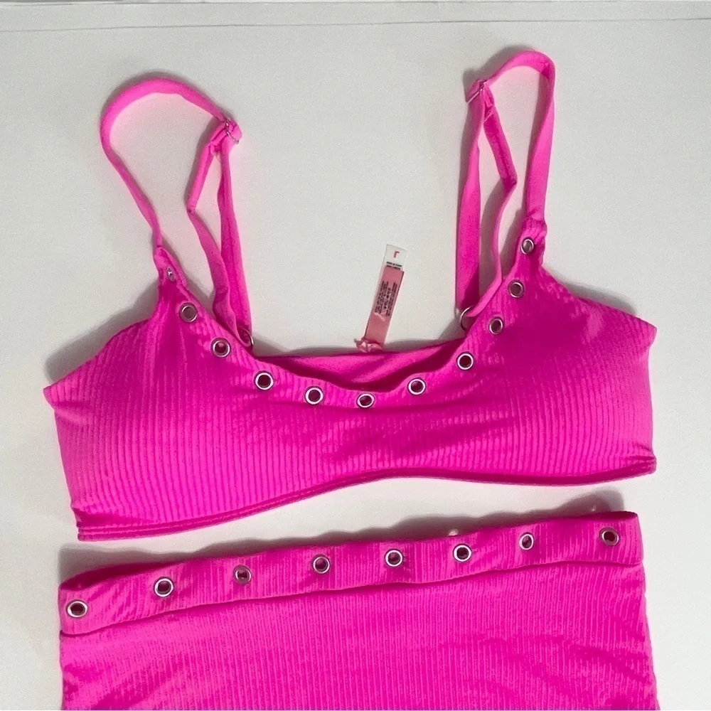 YMI Juniors' Ribbed Grommet Bikini Two-Piece Size Large